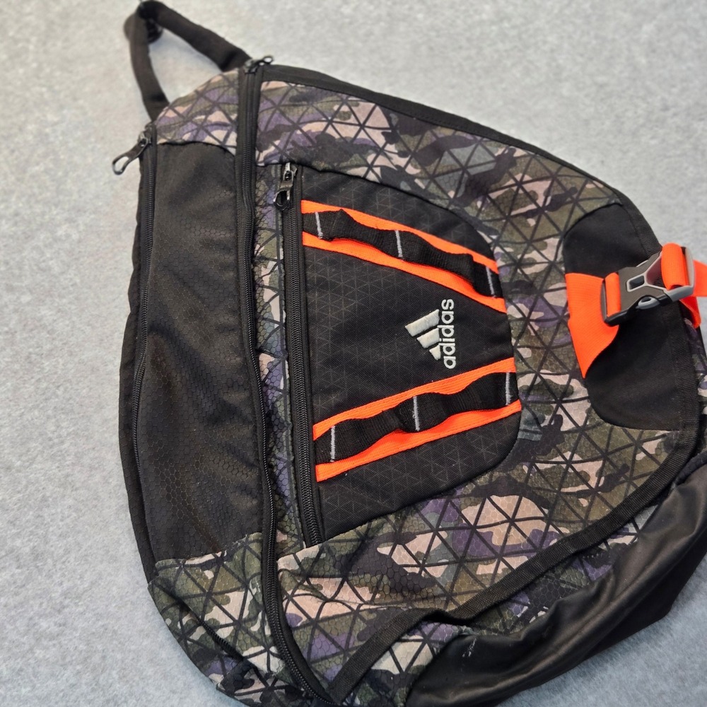 Adidas LoadSpring Sling Backpack Camo Orange Geometric One Strap Crossbody Bag